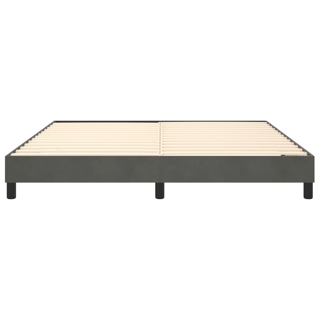Boxspring bed 160x200 cm fluweel donkergrijs is nu te koop bij PeponiXL, paradijselijk wonen!