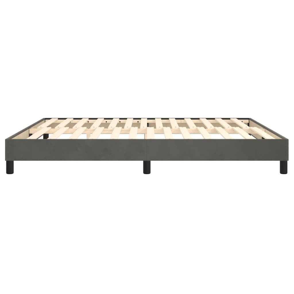 Boxspring bed 160x200 cm fluweel donkergrijs is nu te koop bij PeponiXL, paradijselijk wonen!
