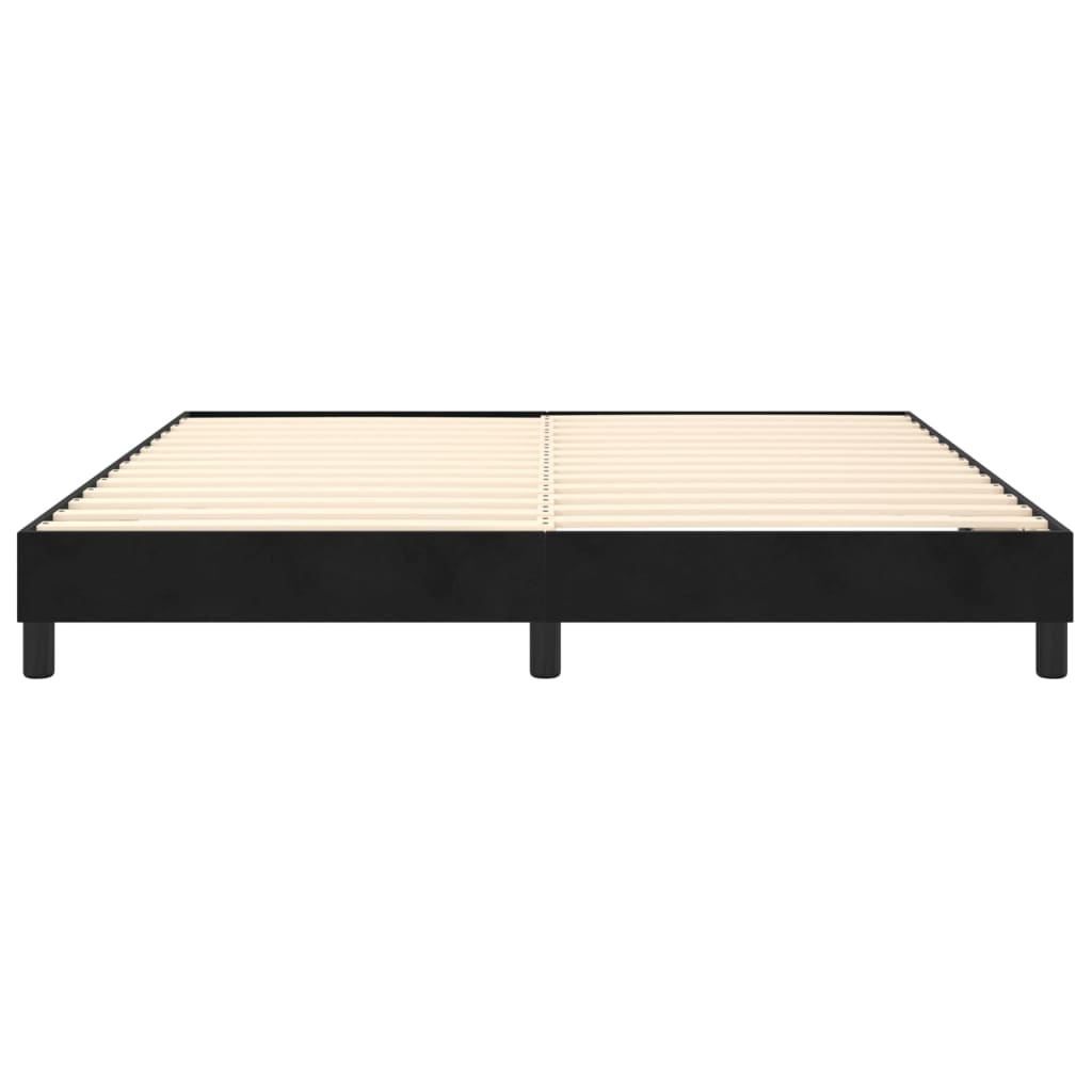 Boxspring bed 160x200 cm fluweel zwart is nu te koop bij PeponiXL, paradijselijk wonen!