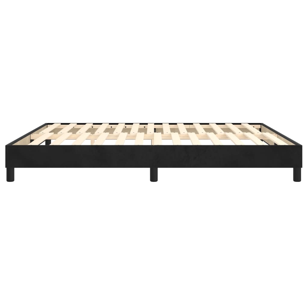 Boxspring bed 160x200 cm fluweel zwart is nu te koop bij PeponiXL, paradijselijk wonen!