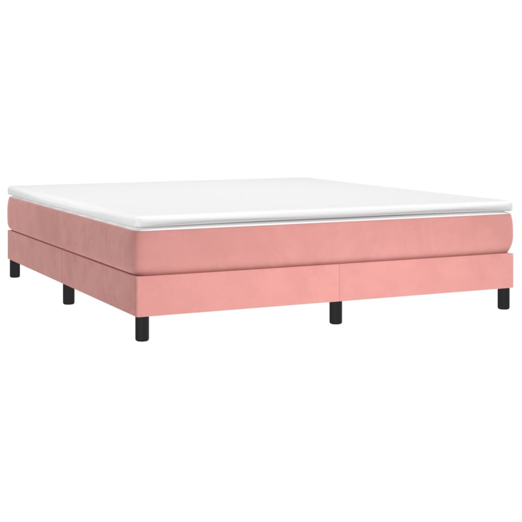 Boxspring bed fluweel roze 160x200 cm is nu te koop bij PeponiXL, paradijselijk wonen!