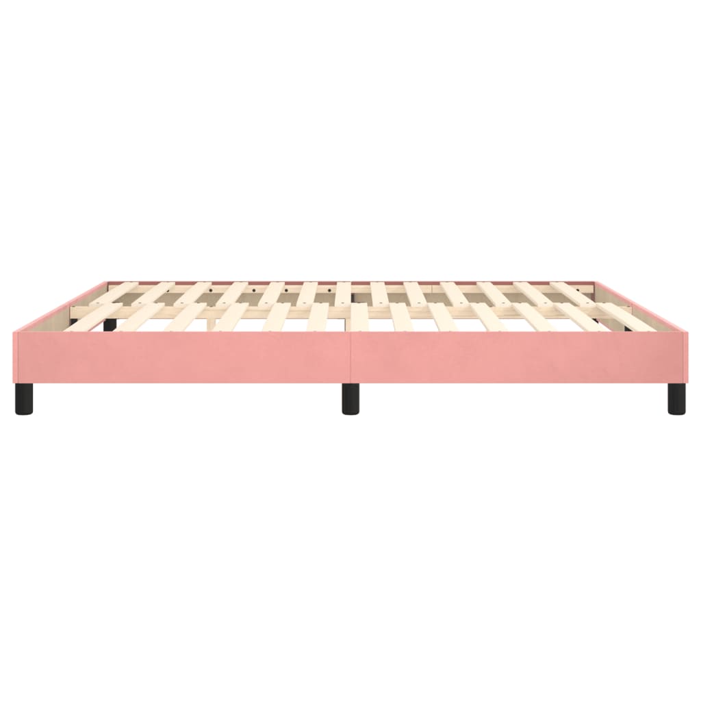 Boxspring bed fluweel roze 160x200 cm is nu te koop bij PeponiXL, paradijselijk wonen!