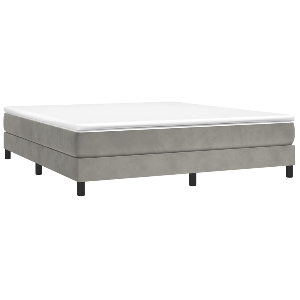 Boxspring bed 180x200 cm fluweel lichtgrijs is nu te koop bij PeponiXL, paradijselijk wonen!