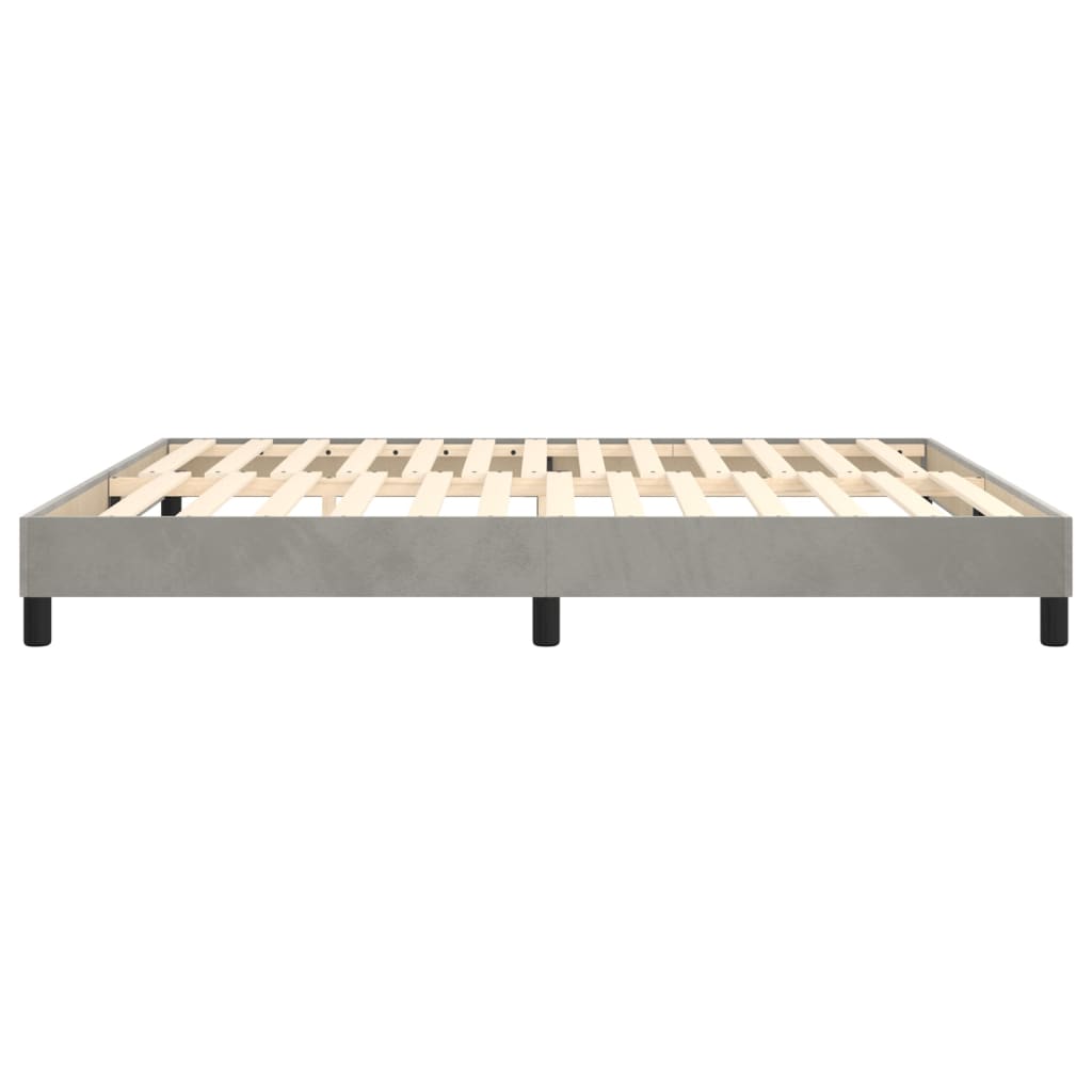 Boxspring bed 180x200 cm fluweel lichtgrijs is nu te koop bij PeponiXL, paradijselijk wonen!