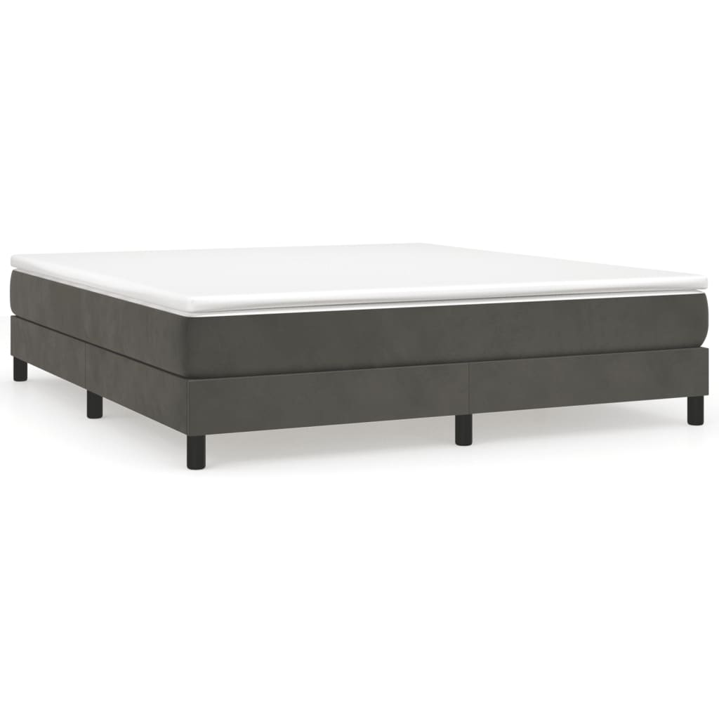 Boxspring bed 180x200 cm fluweel donkergrijs is nu te koop bij PeponiXL, paradijselijk wonen!