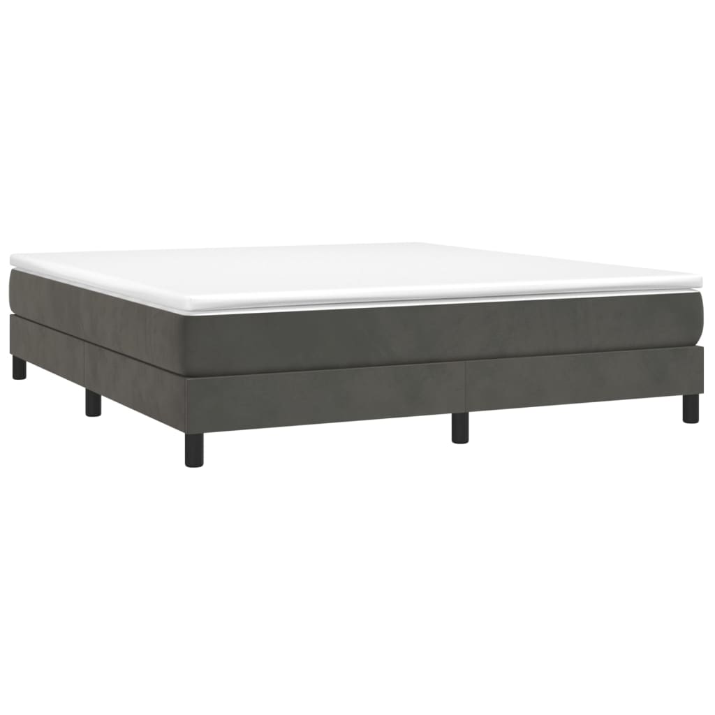 Boxspring bed 180x200 cm fluweel donkergrijs is nu te koop bij PeponiXL, paradijselijk wonen!