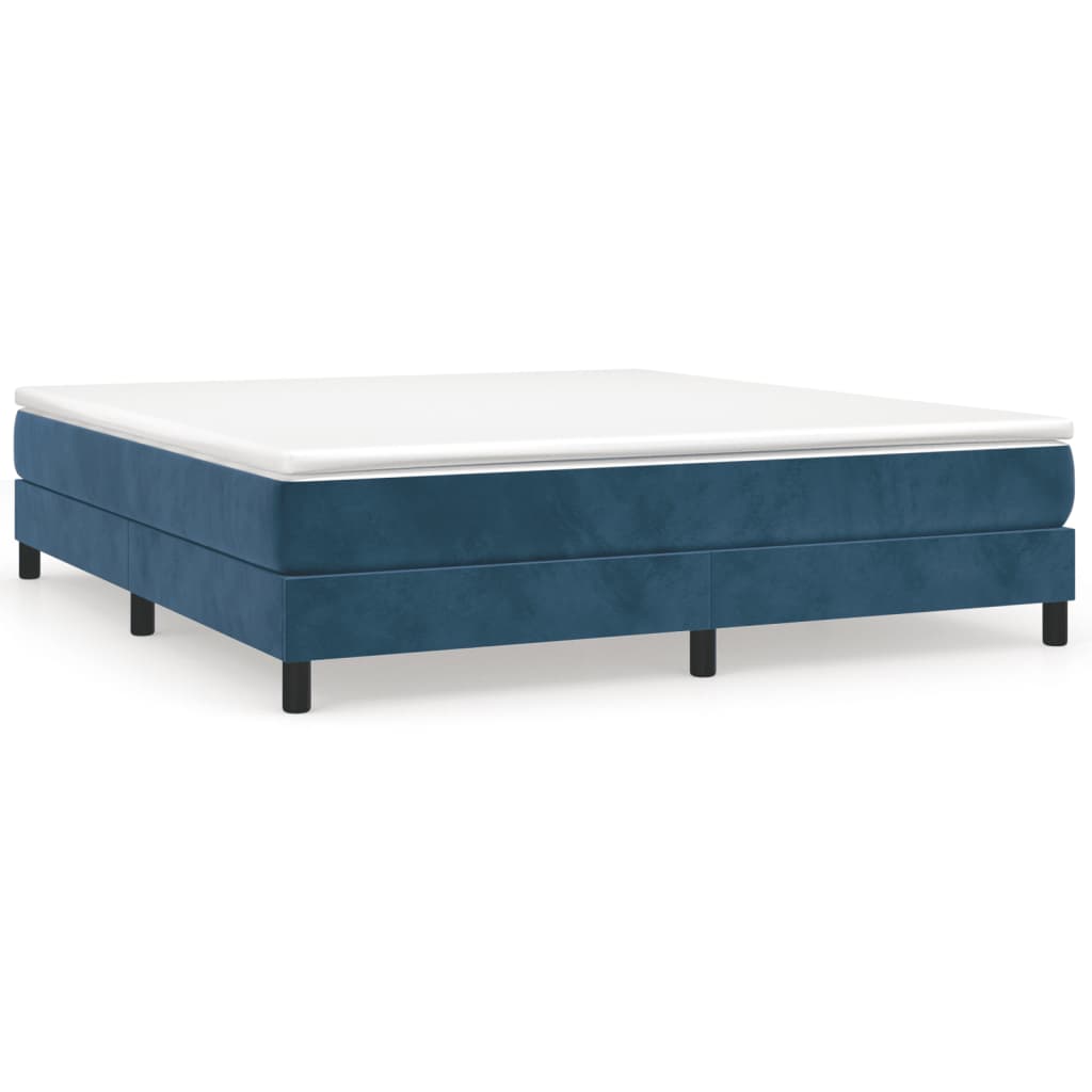 Boxspring bed 180x200 cm fluweel donkerblauw is nu te koop bij PeponiXL, paradijselijk wonen!