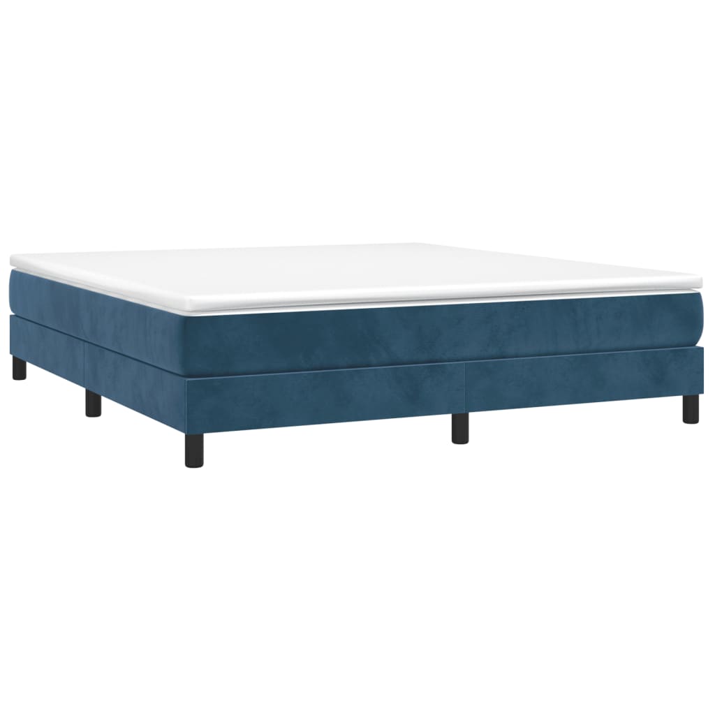Boxspring bed 180x200 cm fluweel donkerblauw is nu te koop bij PeponiXL, paradijselijk wonen!