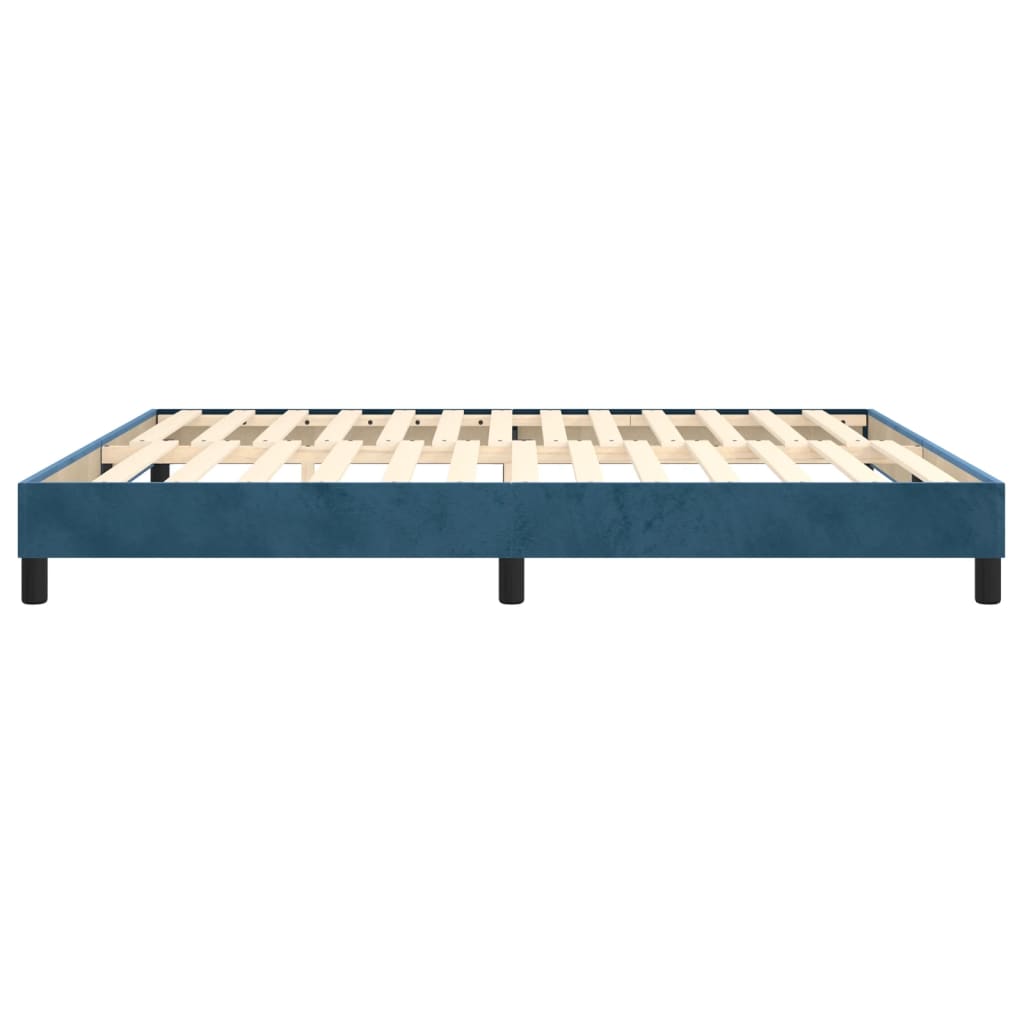 Boxspring bed 180x200 cm fluweel donkerblauw is nu te koop bij PeponiXL, paradijselijk wonen!