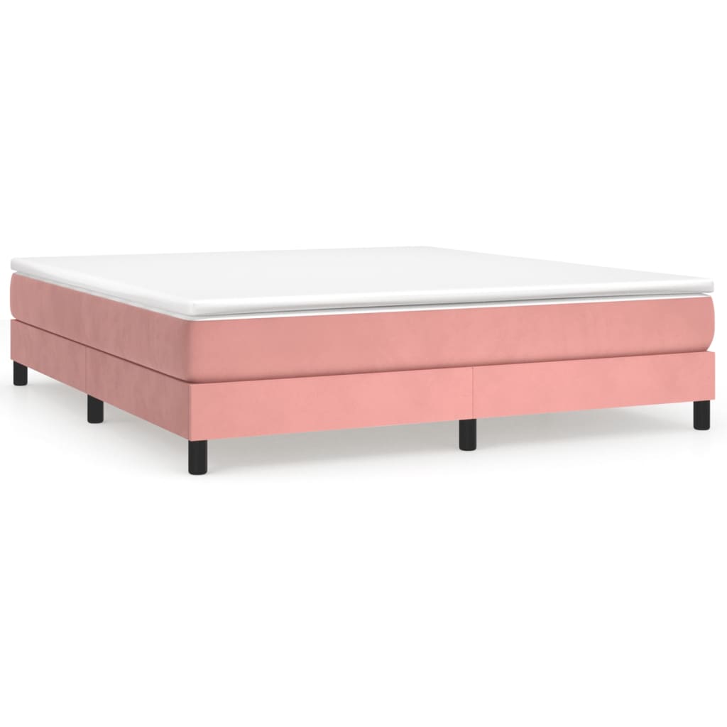 Boxspring bed fluweel roze 180x200 cm is nu te koop bij PeponiXL, paradijselijk wonen!