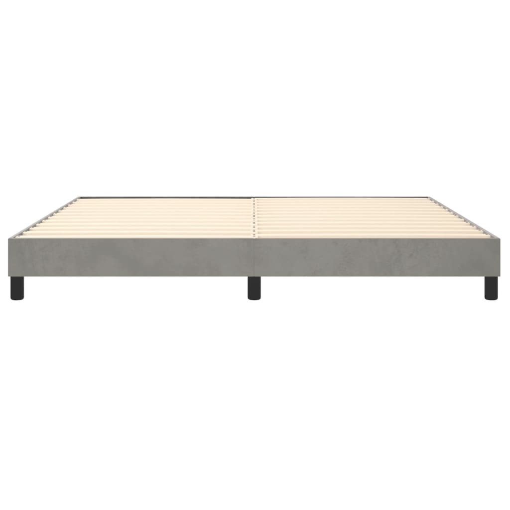 Boxspring bed 200x200 cm fluweel lichtgrijs is nu te koop bij PeponiXL, paradijselijk wonen!