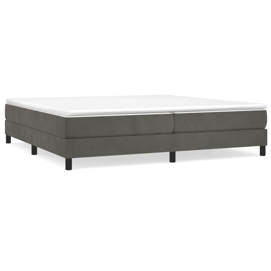Boxspring bed 200x200 cm fluweel donkergrijs is nu te koop bij PeponiXL, paradijselijk wonen!