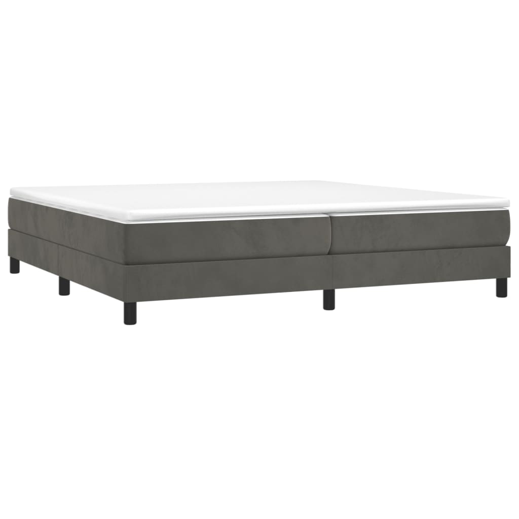 Boxspring bed 200x200 cm fluweel donkergrijs is nu te koop bij PeponiXL, paradijselijk wonen!