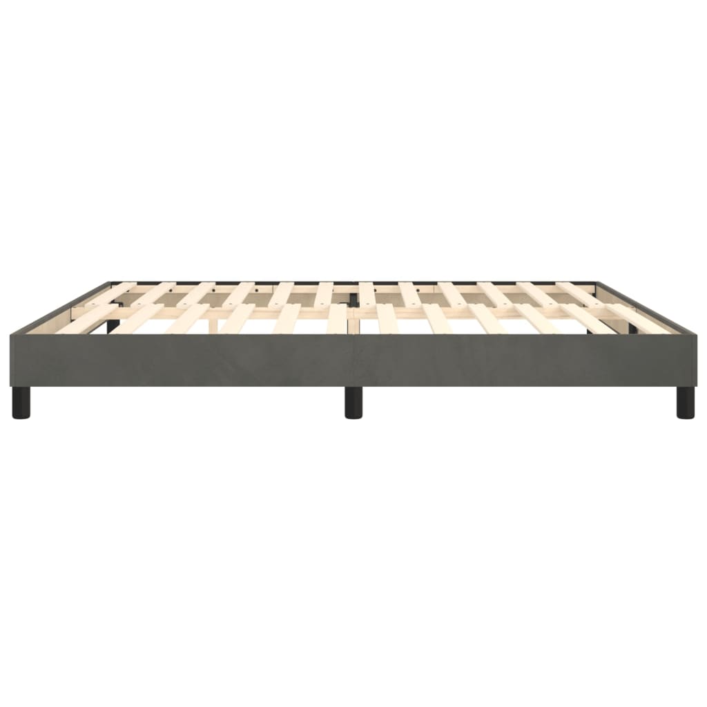 Boxspring bed 200x200 cm fluweel donkergrijs is nu te koop bij PeponiXL, paradijselijk wonen!