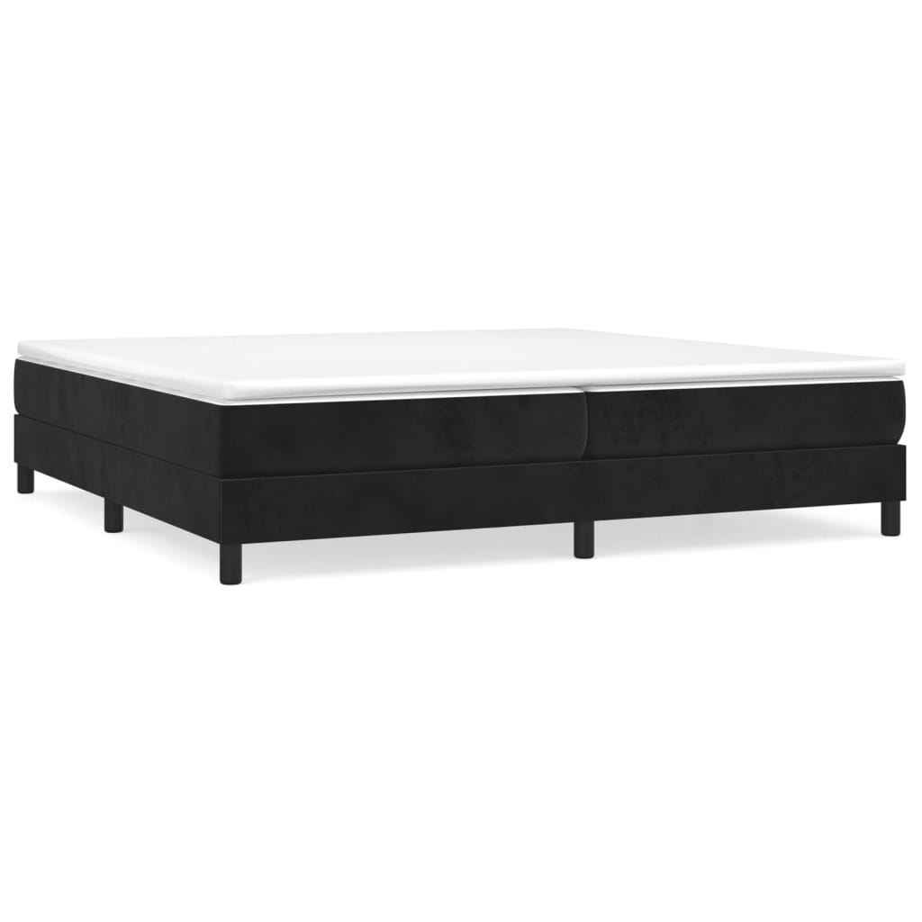 Boxspring bed 200x200 cm fluweel zwart is nu te koop bij PeponiXL, paradijselijk wonen!