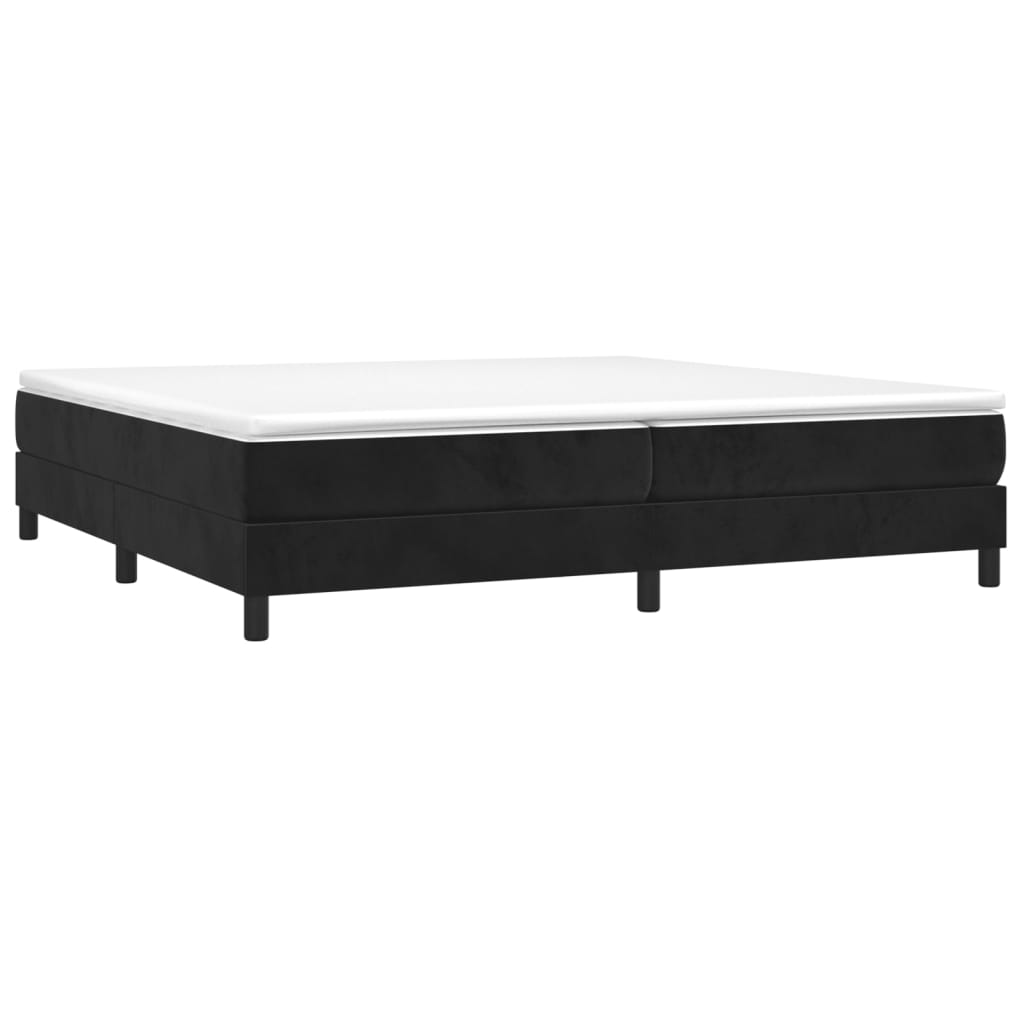 Boxspring bed 200x200 cm fluweel zwart is nu te koop bij PeponiXL, paradijselijk wonen!