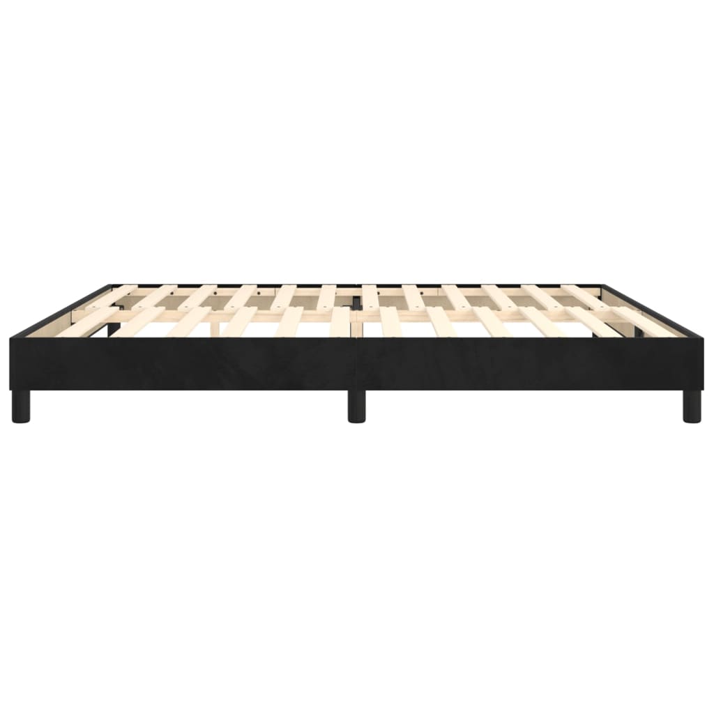 Boxspring bed 200x200 cm fluweel zwart is nu te koop bij PeponiXL, paradijselijk wonen!