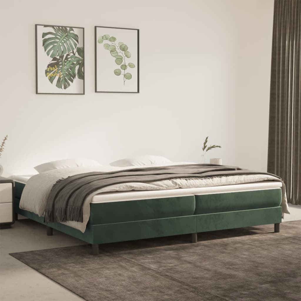 Boxspring bed 200x200 cm fluweel donkergroen is nu te koop bij PeponiXL, paradijselijk wonen!