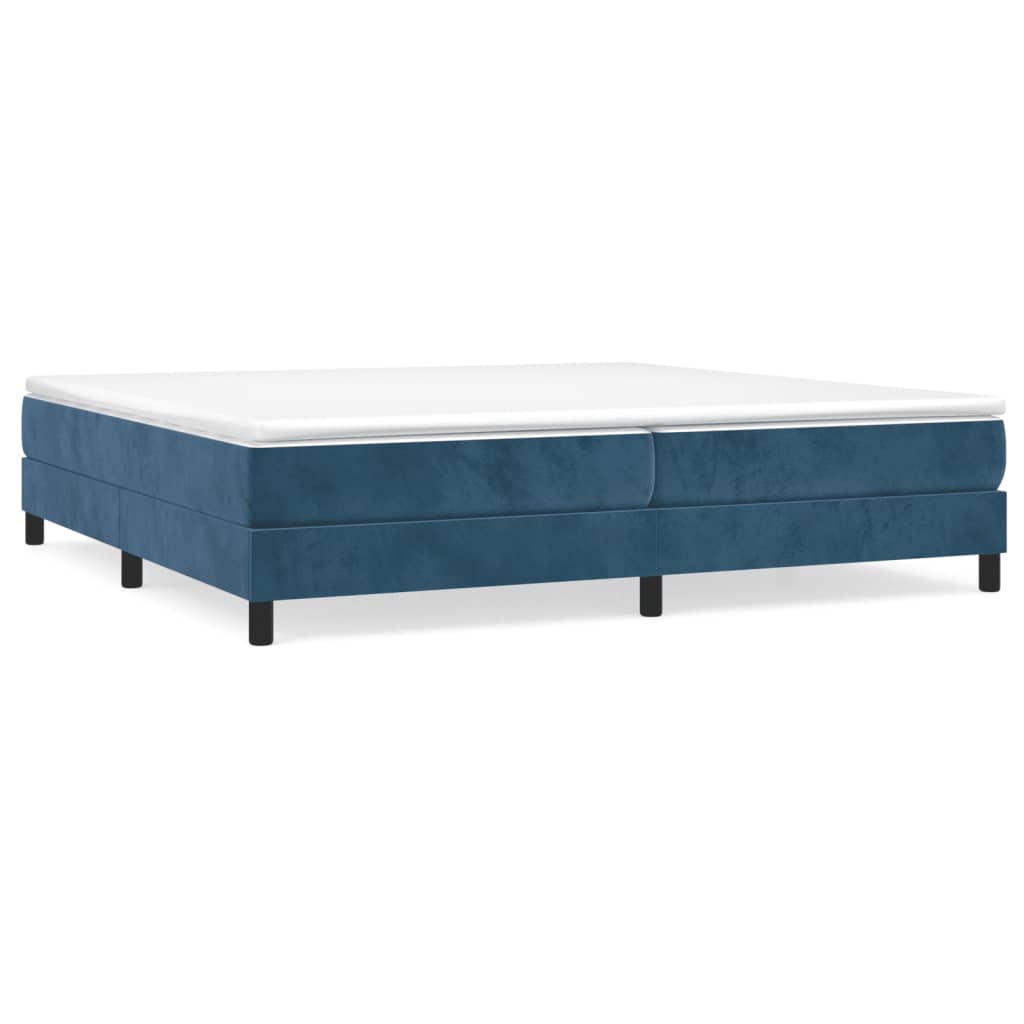 Boxspring bed 200x200 cm fluweel donkerblauw is nu te koop bij PeponiXL, paradijselijk wonen!