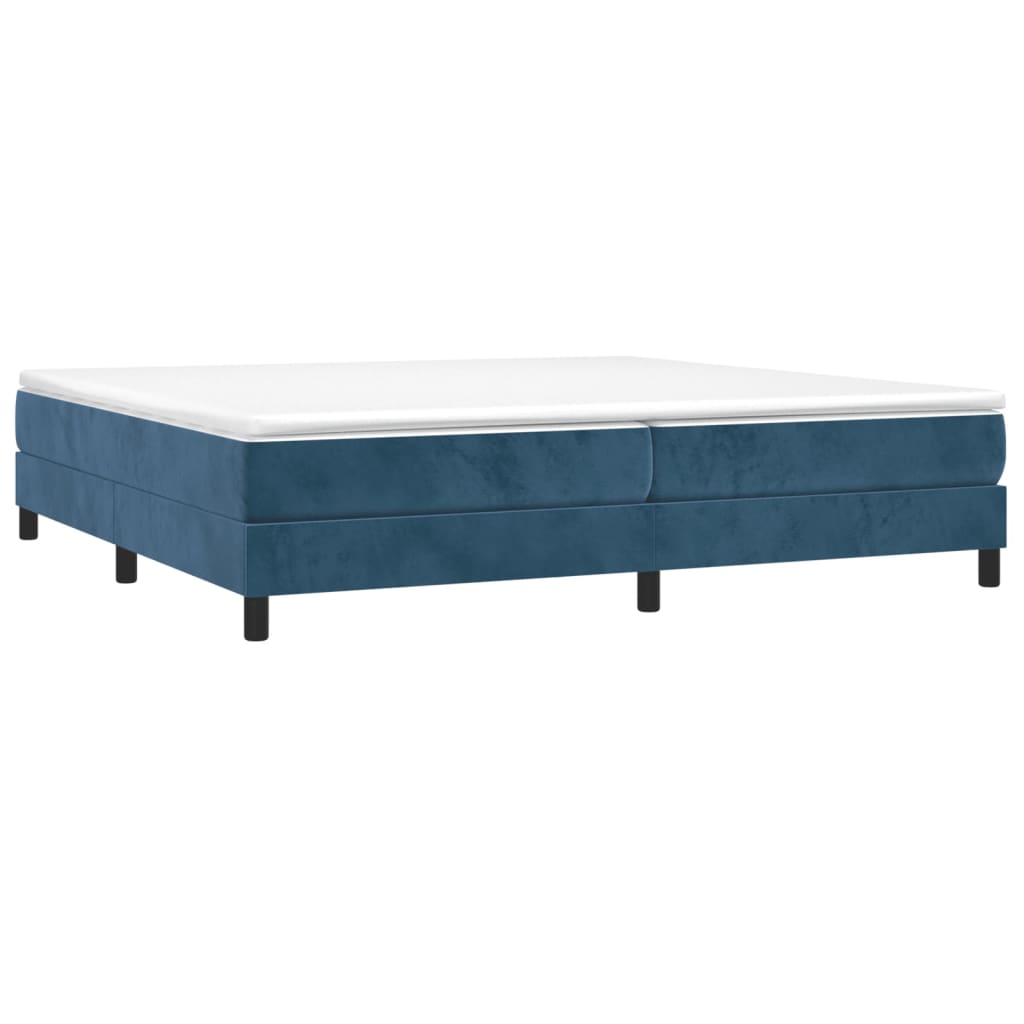 Boxspring bed 200x200 cm fluweel donkerblauw is nu te koop bij PeponiXL, paradijselijk wonen!