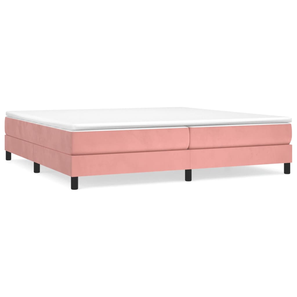 Boxspring bed fluweel roze 200x200 cm is nu te koop bij PeponiXL, paradijselijk wonen!
