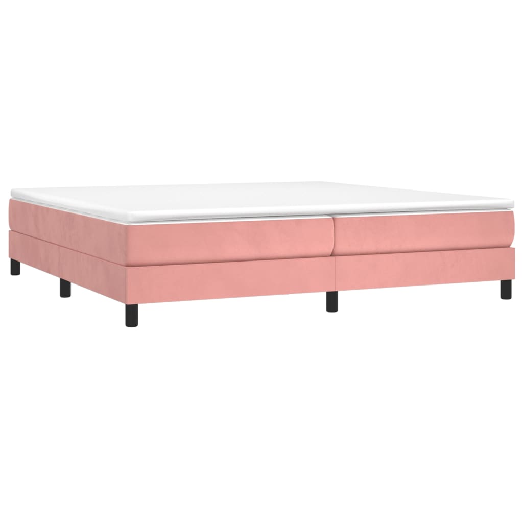 Boxspring bed fluweel roze 200x200 cm is nu te koop bij PeponiXL, paradijselijk wonen!