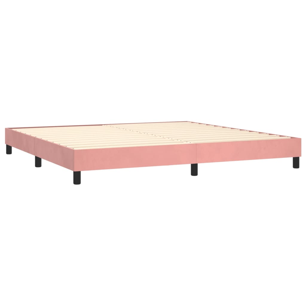 Boxspring bed fluweel roze 200x200 cm is nu te koop bij PeponiXL, paradijselijk wonen!