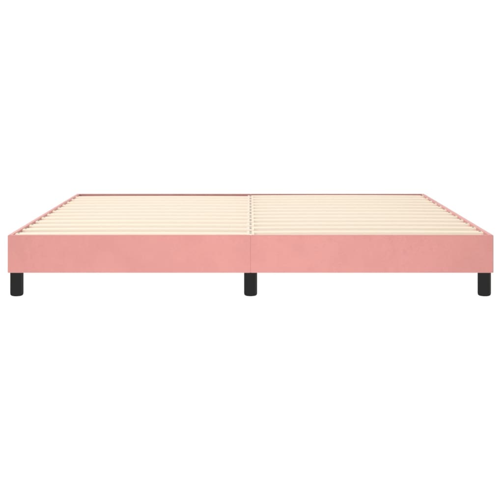 Boxspring bed fluweel roze 200x200 cm is nu te koop bij PeponiXL, paradijselijk wonen!