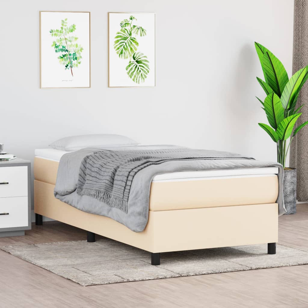 Boxspring bed 80x200 cm stof crèmekleurig is nu te koop bij PeponiXL, paradijselijk wonen!