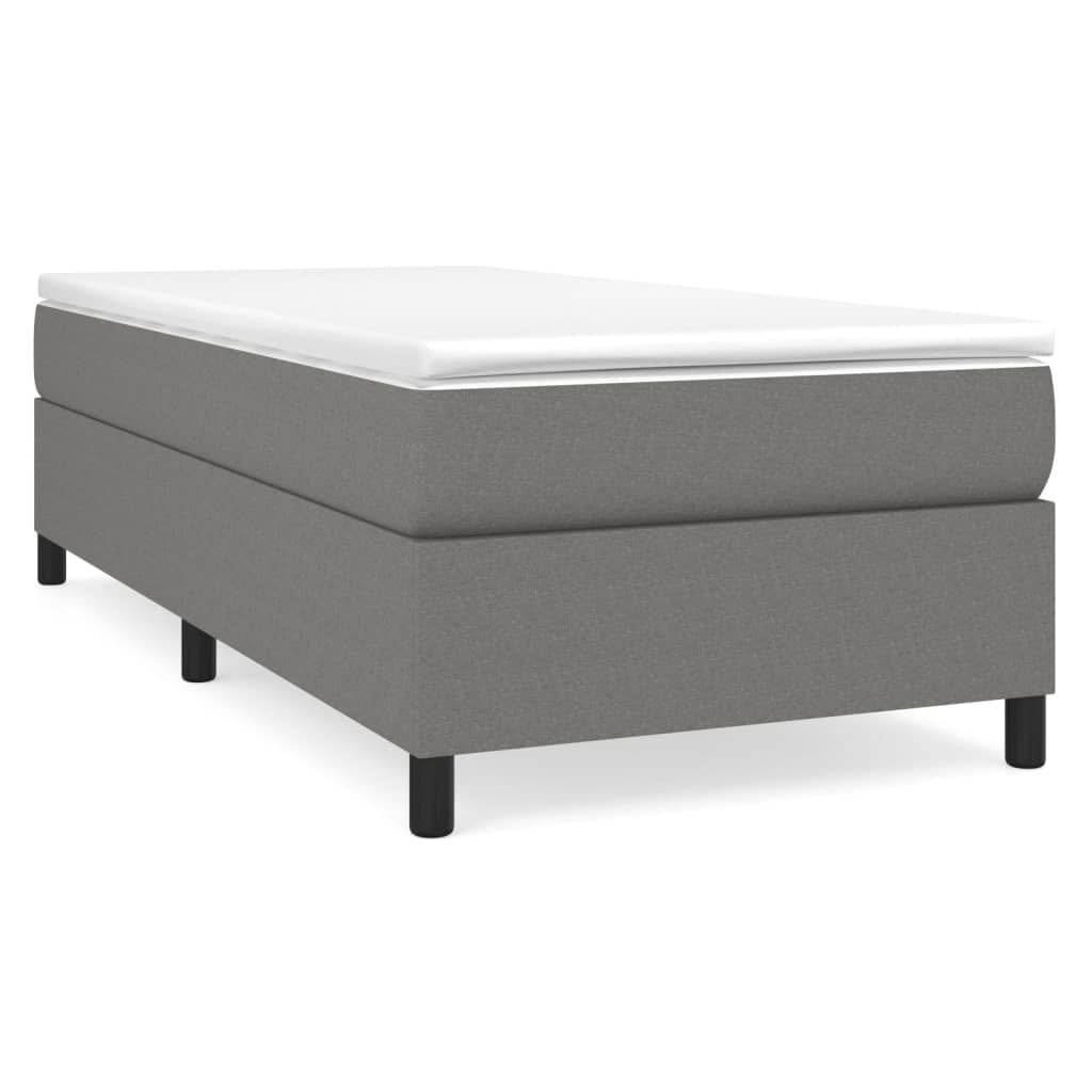 Boxspring bed 90x190 cm stof donkergrijs is nu te koop bij PeponiXL, paradijselijk wonen!
