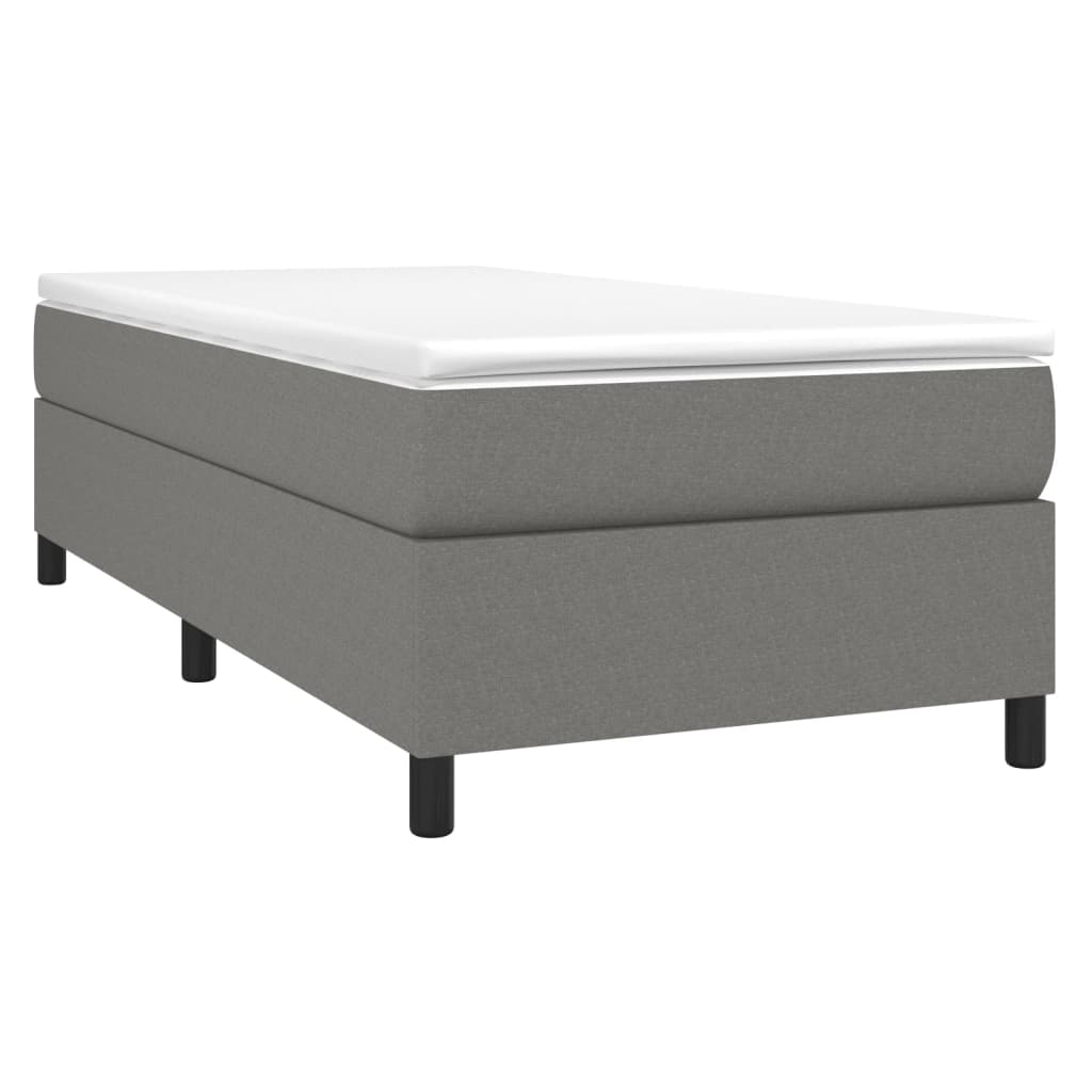 Boxspring bed 90x190 cm stof donkergrijs is nu te koop bij PeponiXL, paradijselijk wonen!