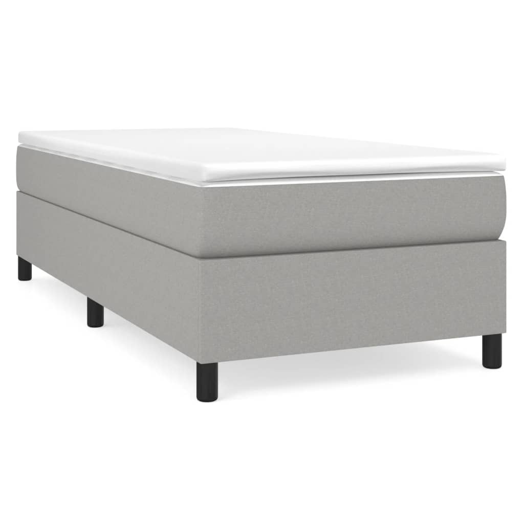 Boxspring bed 90x200 cm stof lichtgrijs is nu te koop bij PeponiXL, paradijselijk wonen!