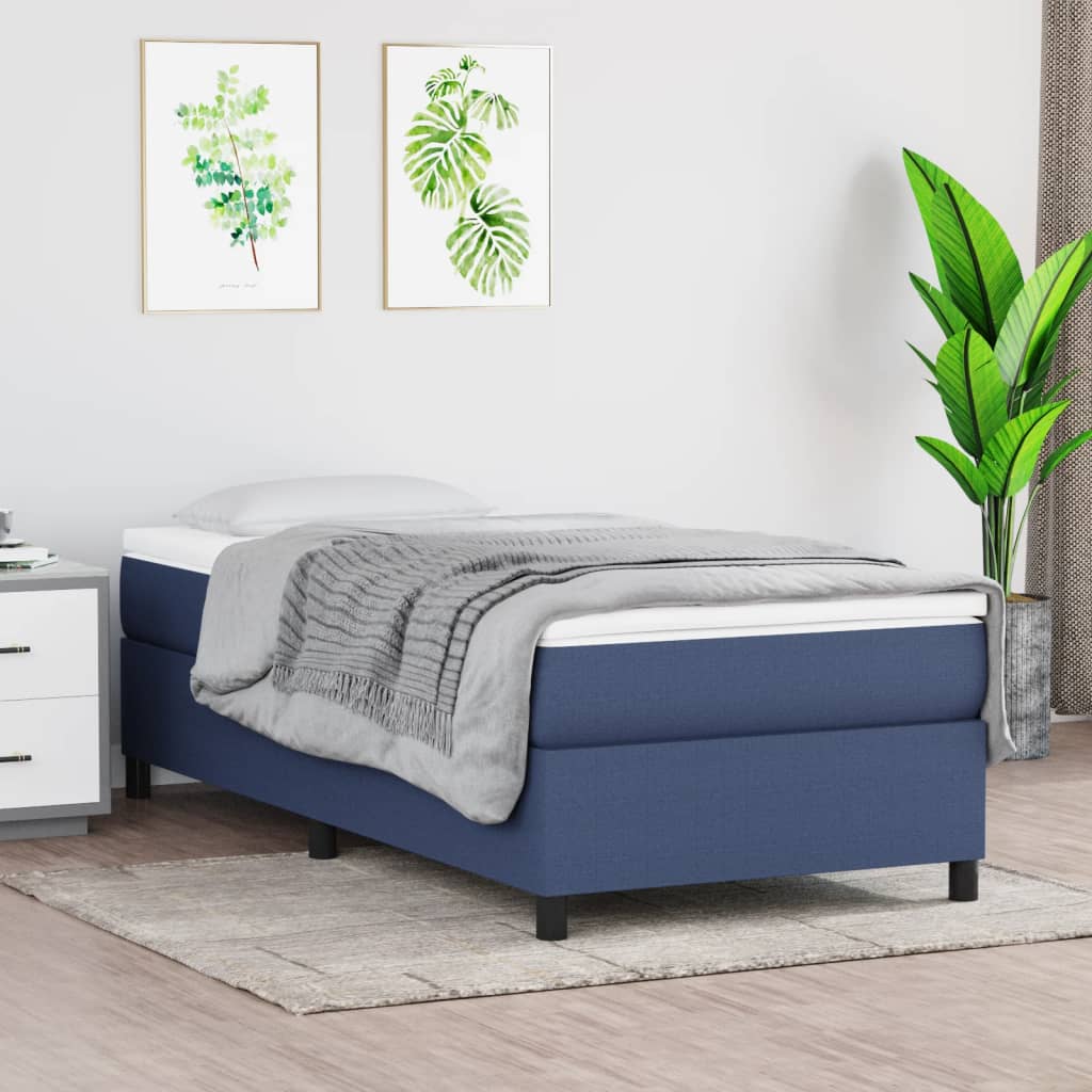 Boxspring bed 90x200 cm stof blauw is nu te koop bij PeponiXL, paradijselijk wonen!