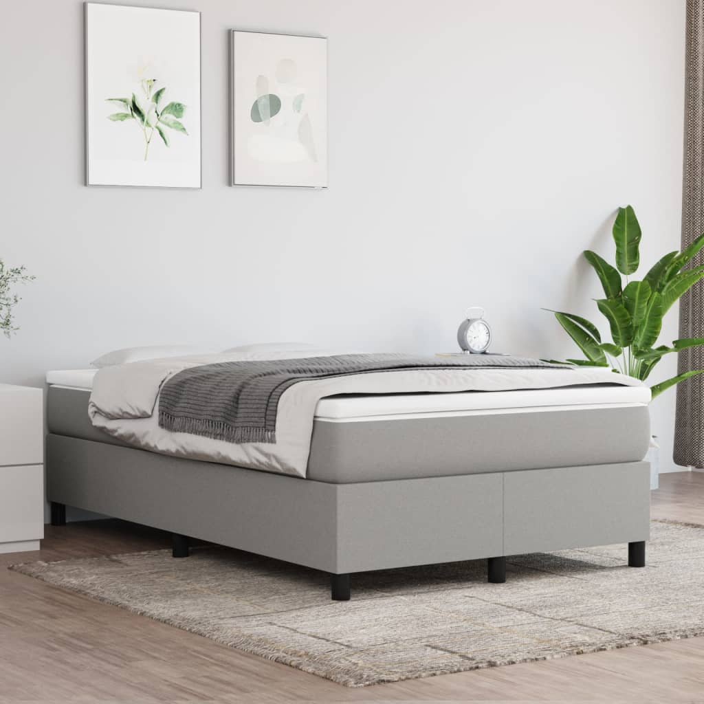 Boxspring bed 120x200 cm stof lichtgrijs is nu te koop bij PeponiXL, paradijselijk wonen!