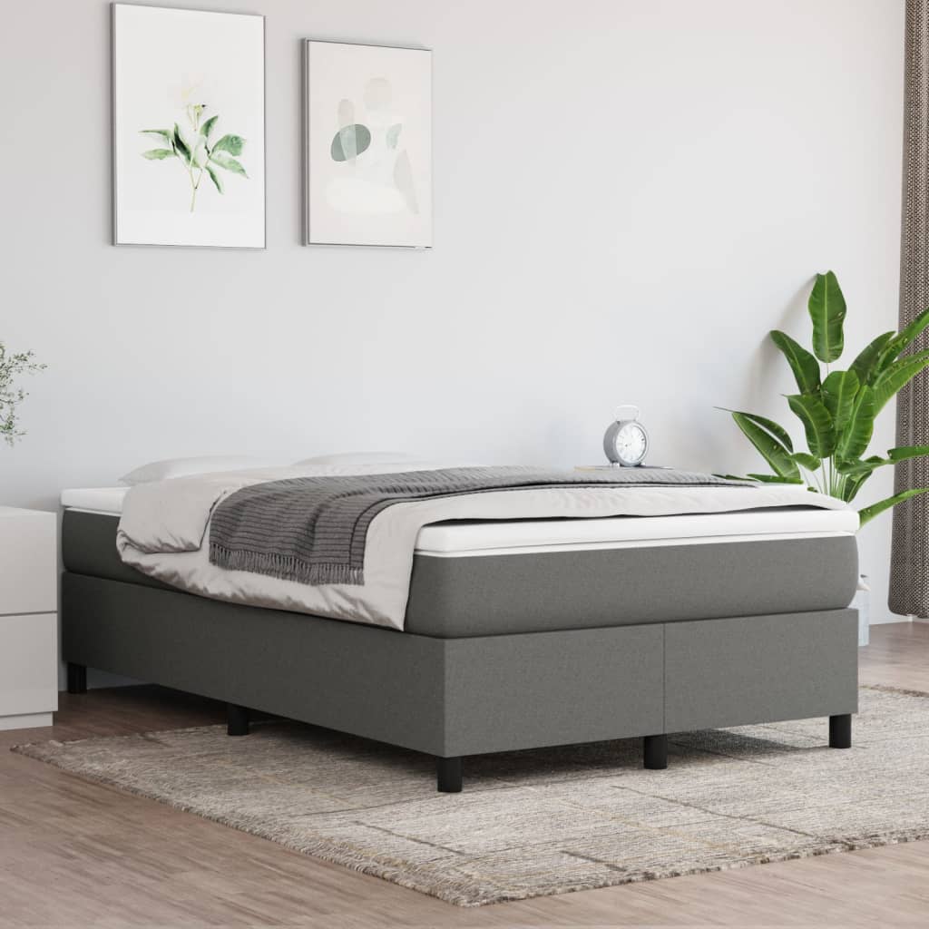 Boxspring bed 120x200 cm stof donkergrijs is nu te koop bij PeponiXL, paradijselijk wonen!