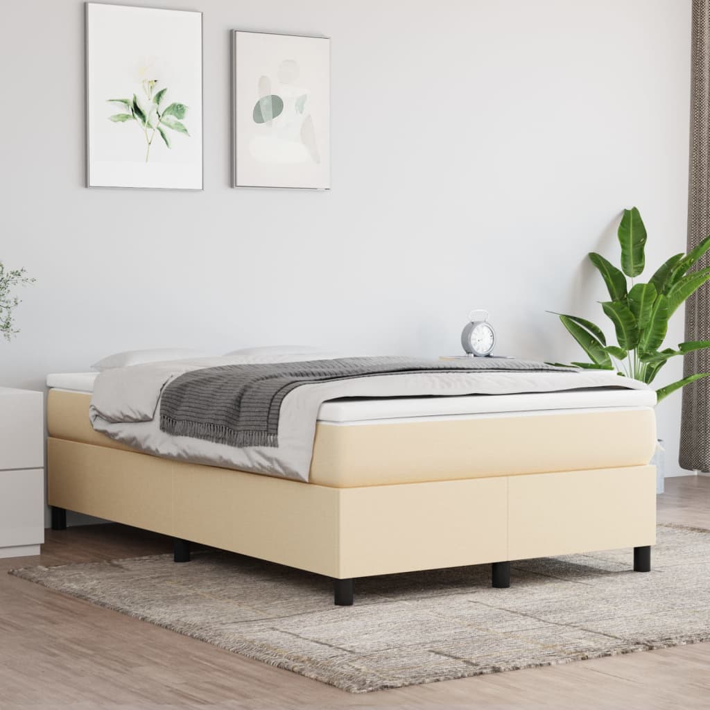 Boxspring bed 120x200 cm stof crèmekleurig is nu te koop bij PeponiXL, paradijselijk wonen!