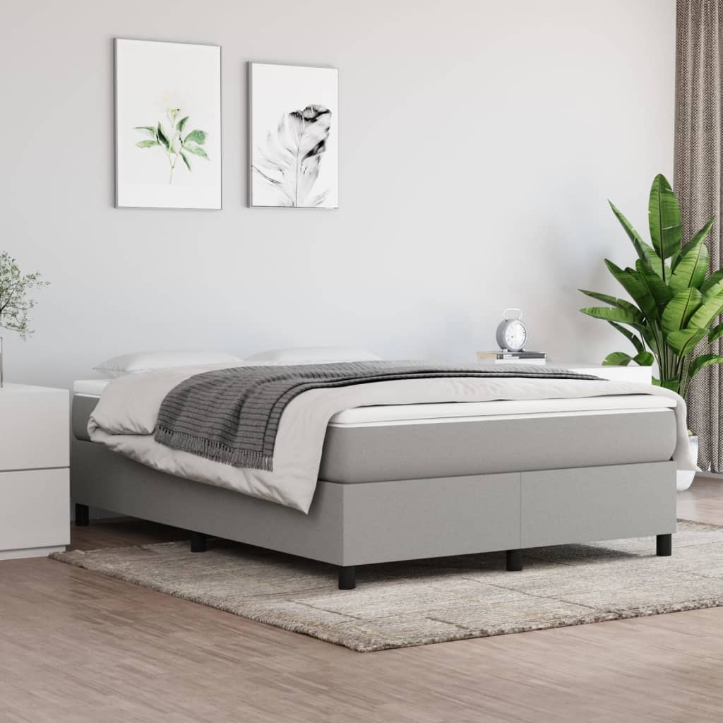 Boxspring bed stof lichtgrijs 140x190 cm is nu te koop bij PeponiXL, paradijselijk wonen!