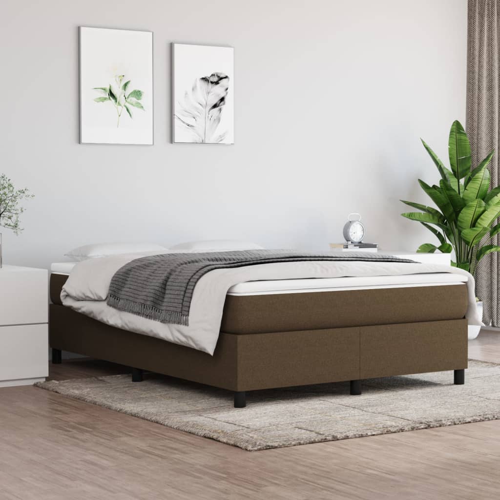 Boxspring bed stof donkerbruin 140x190 cm is nu te koop bij PeponiXL, paradijselijk wonen!