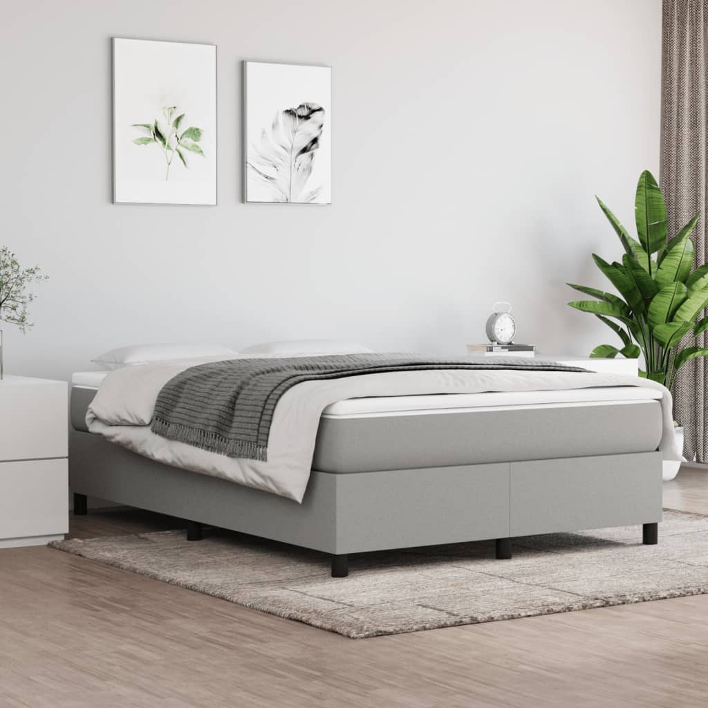 Boxspring bed stof lichtgrijs 140x200 cm is nu te koop bij PeponiXL, paradijselijk wonen!