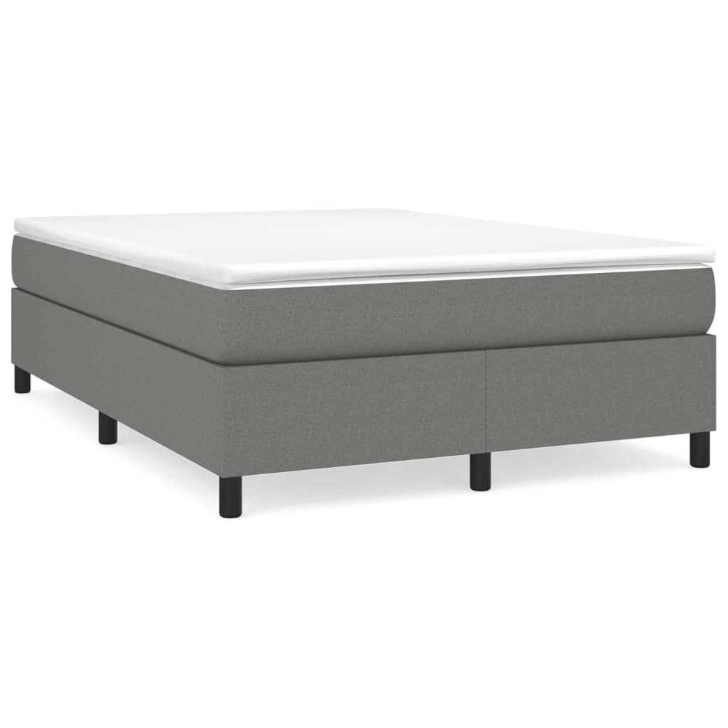 Boxspring bed stof donkergrijs 140x200 cm is nu te koop bij PeponiXL, paradijselijk wonen!