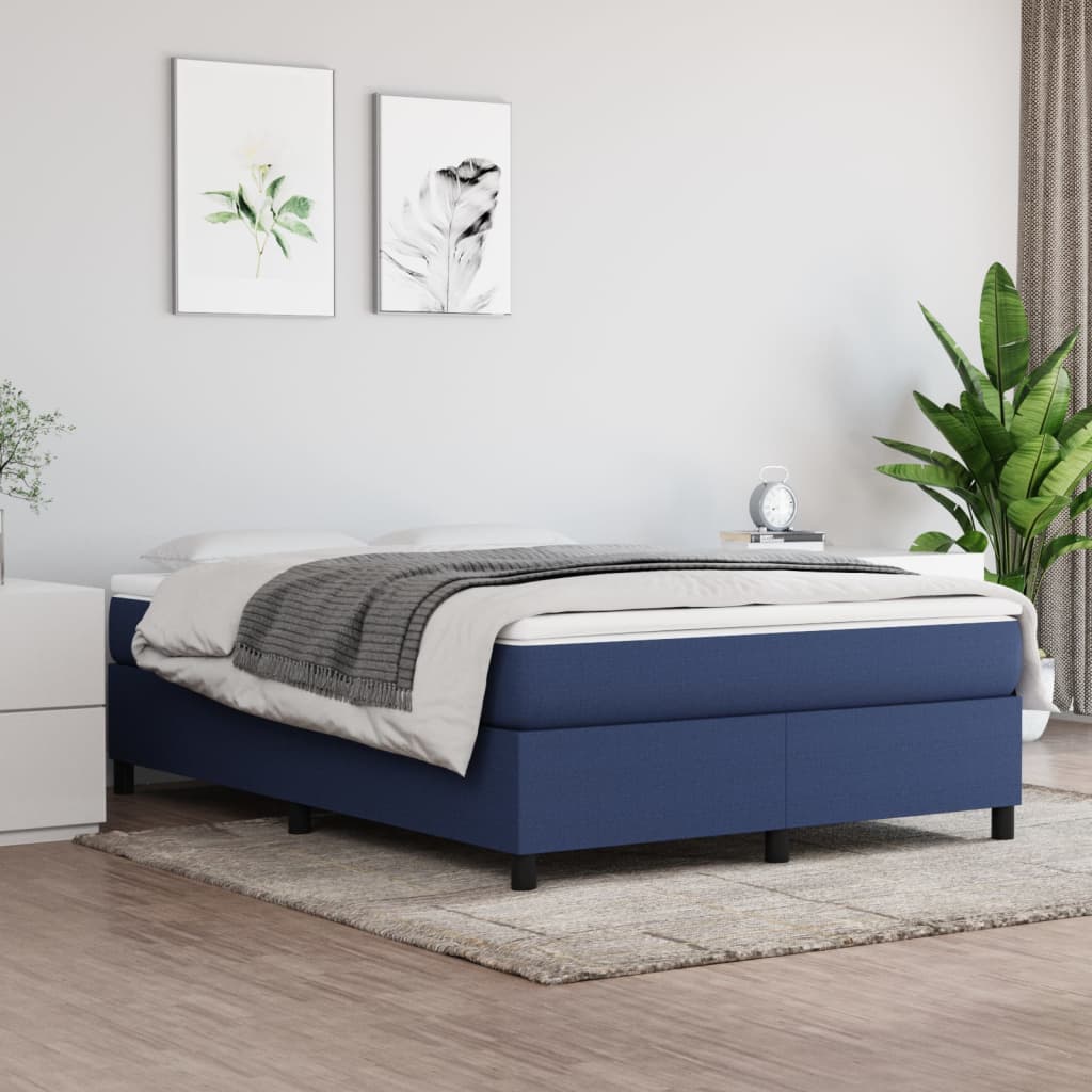 Boxspring bed stof blauw 140x200 cm is nu te koop bij PeponiXL, paradijselijk wonen!