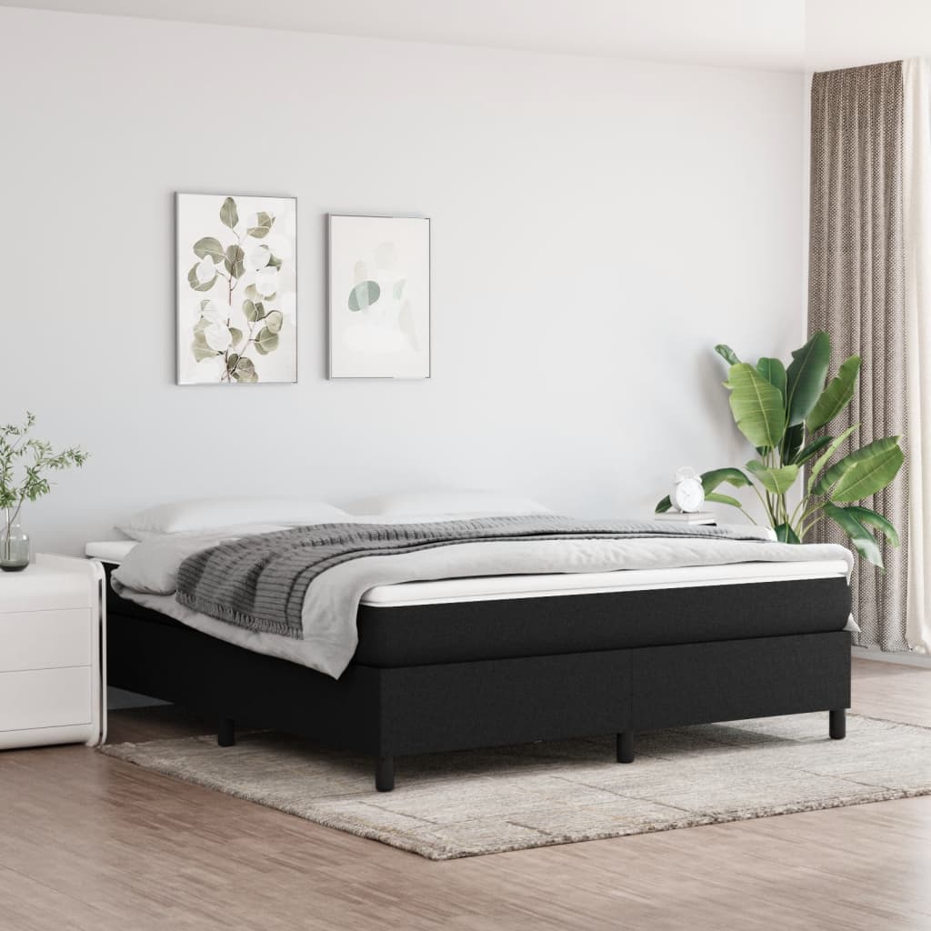 Boxspring bed stof zwart 160x200 cm is nu te koop bij PeponiXL, paradijselijk wonen!