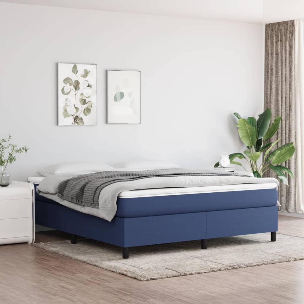 Boxspring bed stof blauw 160x200 cm is nu te koop bij PeponiXL, paradijselijk wonen!
