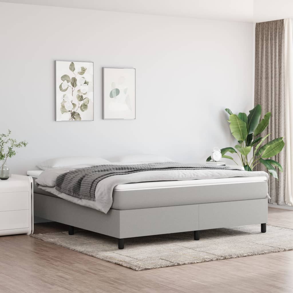 Boxspring bed stof lichtgrijs 180x200 cm is nu te koop bij PeponiXL, paradijselijk wonen!