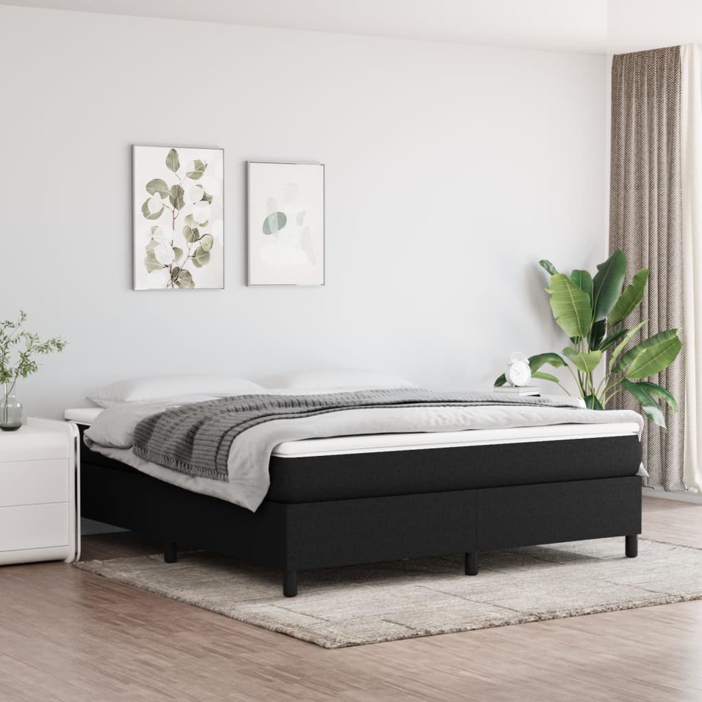 Boxspring bed stof zwart 180x200 cm is nu te koop bij PeponiXL, paradijselijk wonen!