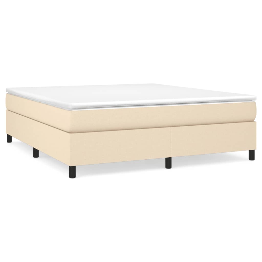 Boxspring bed stof crèmekleurig 180x200 cm is nu te koop bij PeponiXL, paradijselijk wonen!