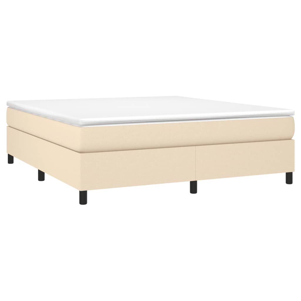 Boxspring bed stof crèmekleurig 180x200 cm is nu te koop bij PeponiXL, paradijselijk wonen!
