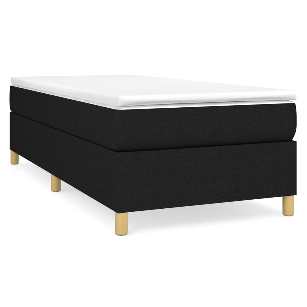 Boxspring bed 90x200 cm stof zwart is nu te koop bij PeponiXL, paradijselijk wonen!