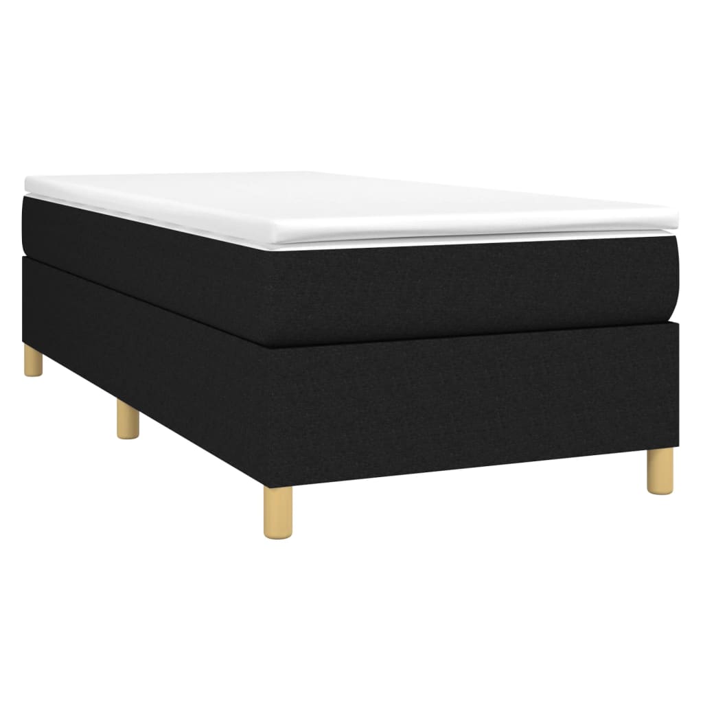 Boxspring bed 90x200 cm stof zwart is nu te koop bij PeponiXL, paradijselijk wonen!