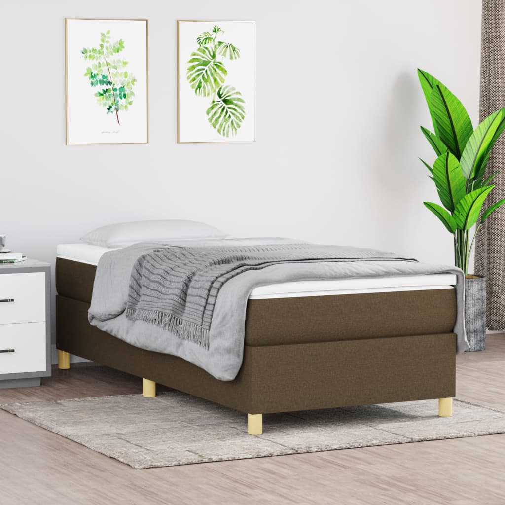Boxspring bed 90x200 cm stof donkerbruin is nu te koop bij PeponiXL, paradijselijk wonen!